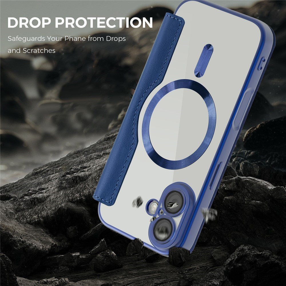 EIDERWOOD iPhone 17 Flip Case with Transparent Back - MagSafe Compatible - Dark Blue