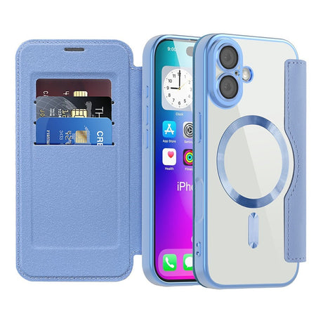 EIDERWOOD iPhone 17 Flip Case with Transparent Back - MagSafe Compatible - Light Blue