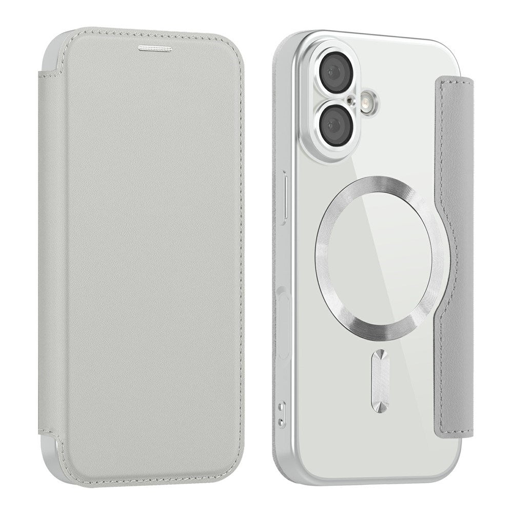 EIDERWOOD iPhone 17 Flip Case with Transparent Back - MagSafe Compatible - Grey