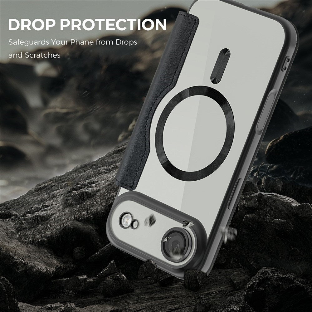 EIDERWOOD iPhone Air Flip Case with Transparent Back - MagSafe Compatible - Black