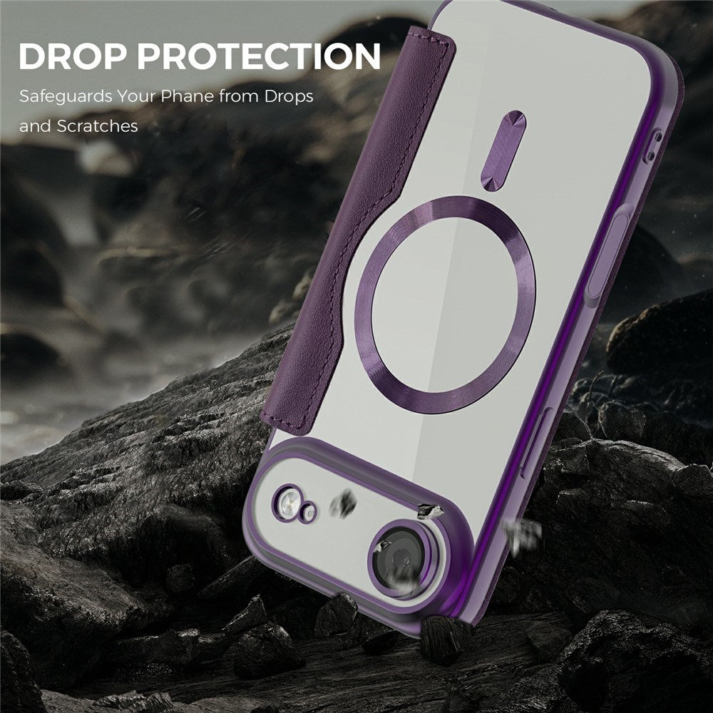EIDERWOOD iPhone Air Flip Case with Transparent Back - MagSafe Compatible - Purple