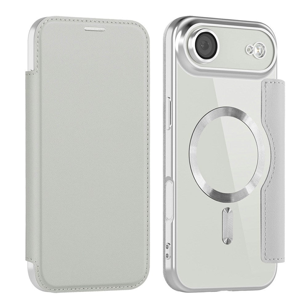 EIDERWOOD iPhone Air Flip Case with Transparent Back - MagSafe Compatible - Grey