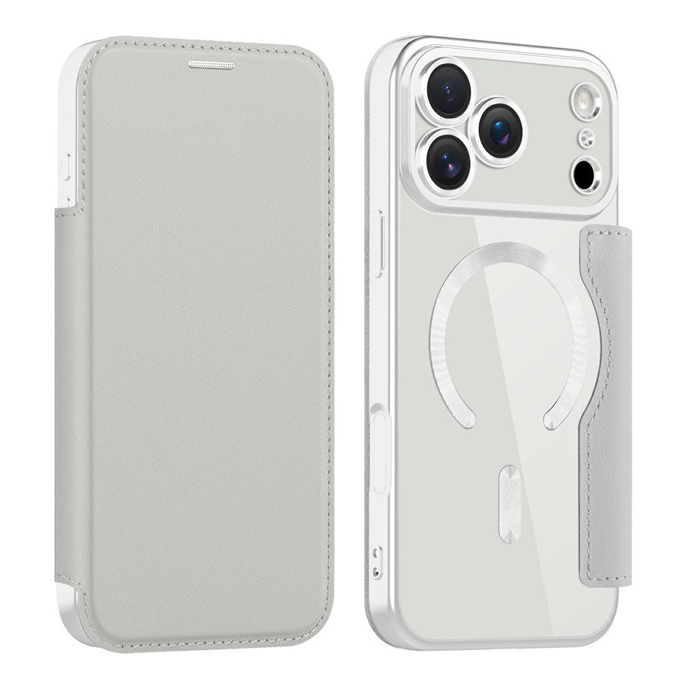 EIDERWOOD iPhone 17 Pro Max Flip Case with Transparent Back - MagSafe Compatible - Grey
