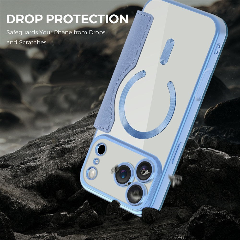 EIDERWOOD iPhone 17 Pro Max Flip Case with Transparent Back - MagSafe Compatible - Light Blue