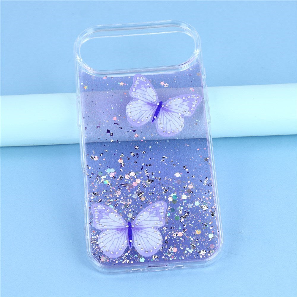 EIDERWOOD iPhone Air Flexible Plastic Case with Butterflies - Transparent / Purple