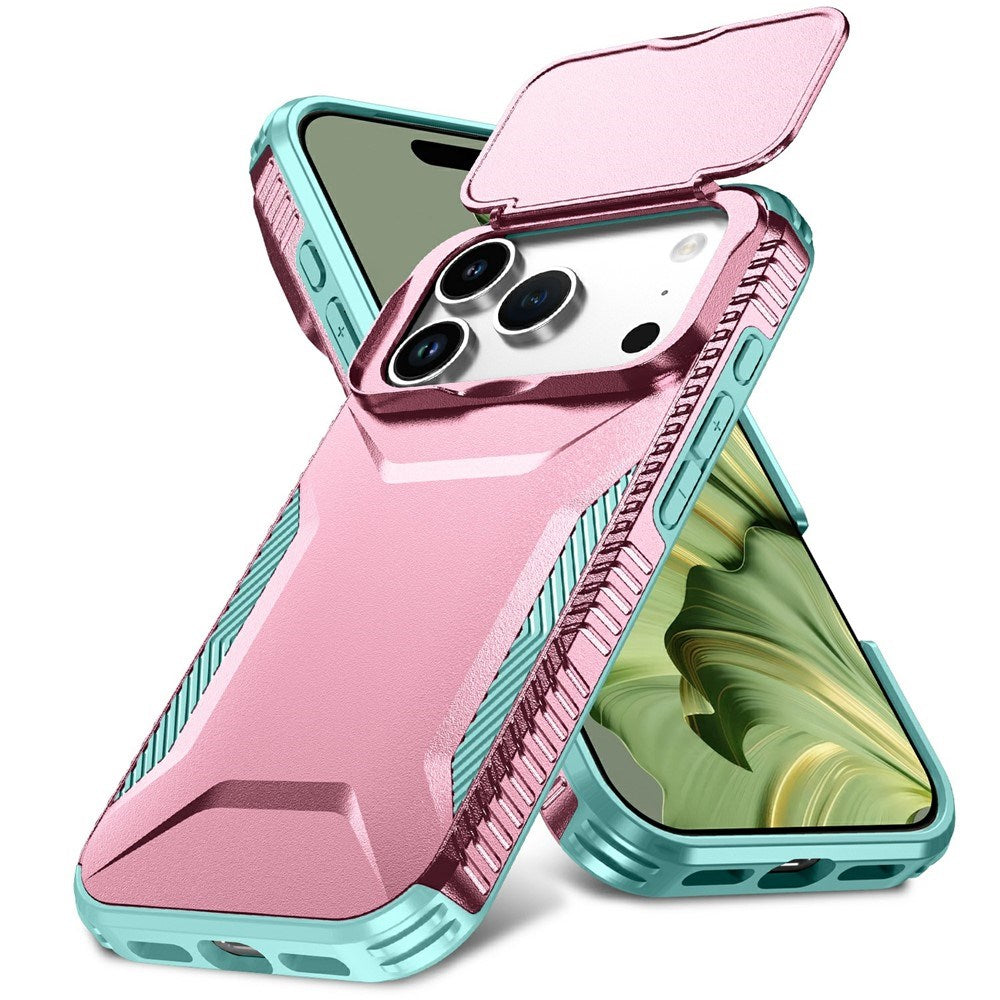 iPhone 18 Pro / 17 Pro EIDERWOOD Hybrid Plastic Case w. Cam Slider - Pink / Turquoise