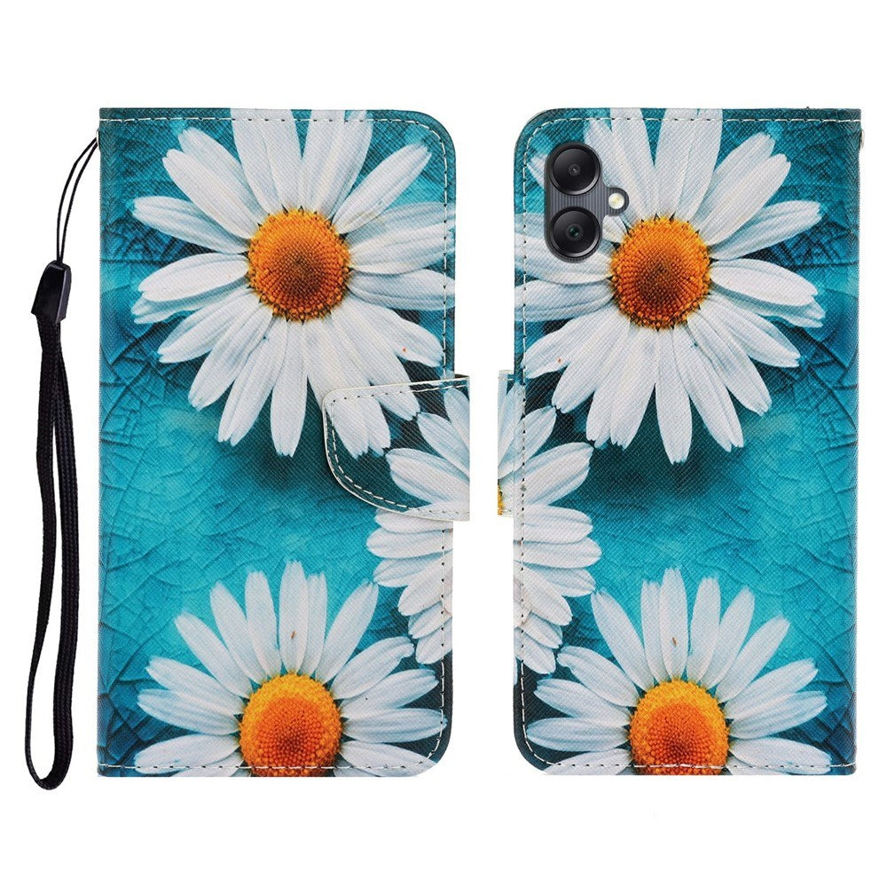 EIDERWOOD Samsung Galaxy A07 Faux Leather Case with Wallet & Strap - Flower