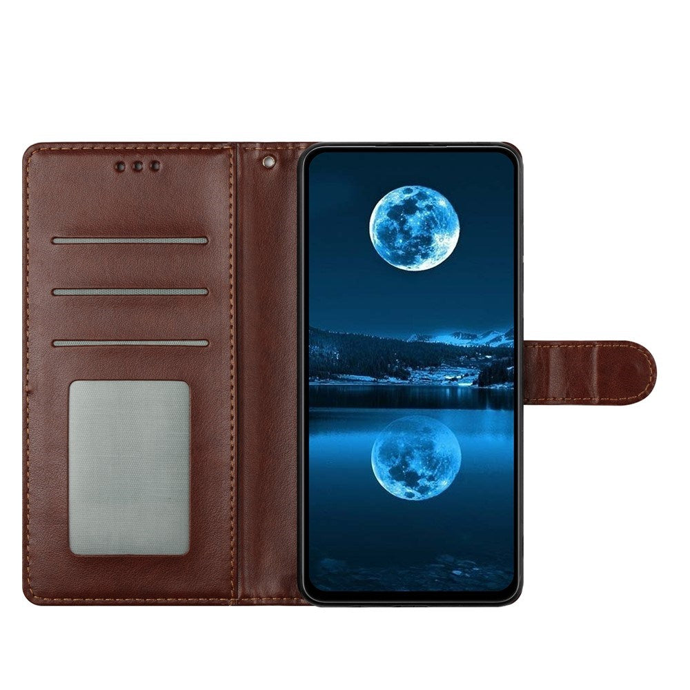 Xiaomi 15T EIDERWOOD Faux Leather Flip Case with Card Holder and Strap - Brown