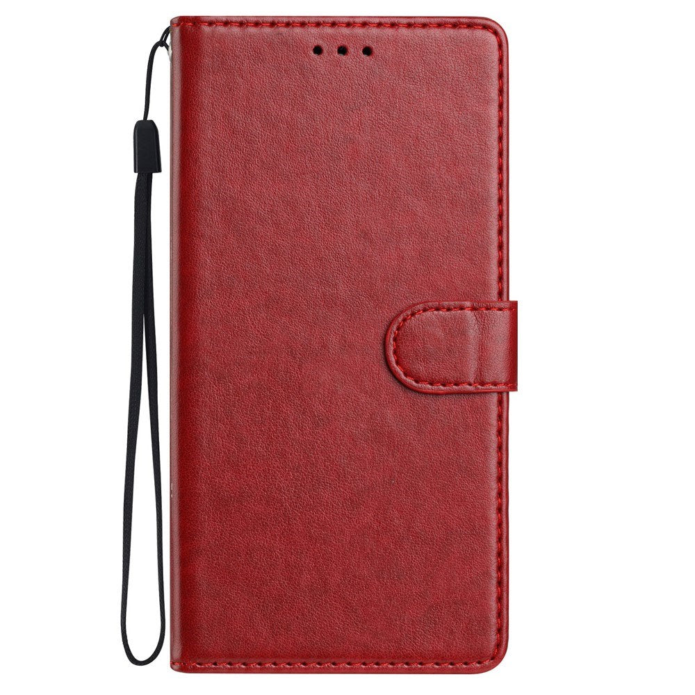 Xiaomi 15T EIDERWOOD Faux Leather Flip Case with Card Holder and Strap - Red