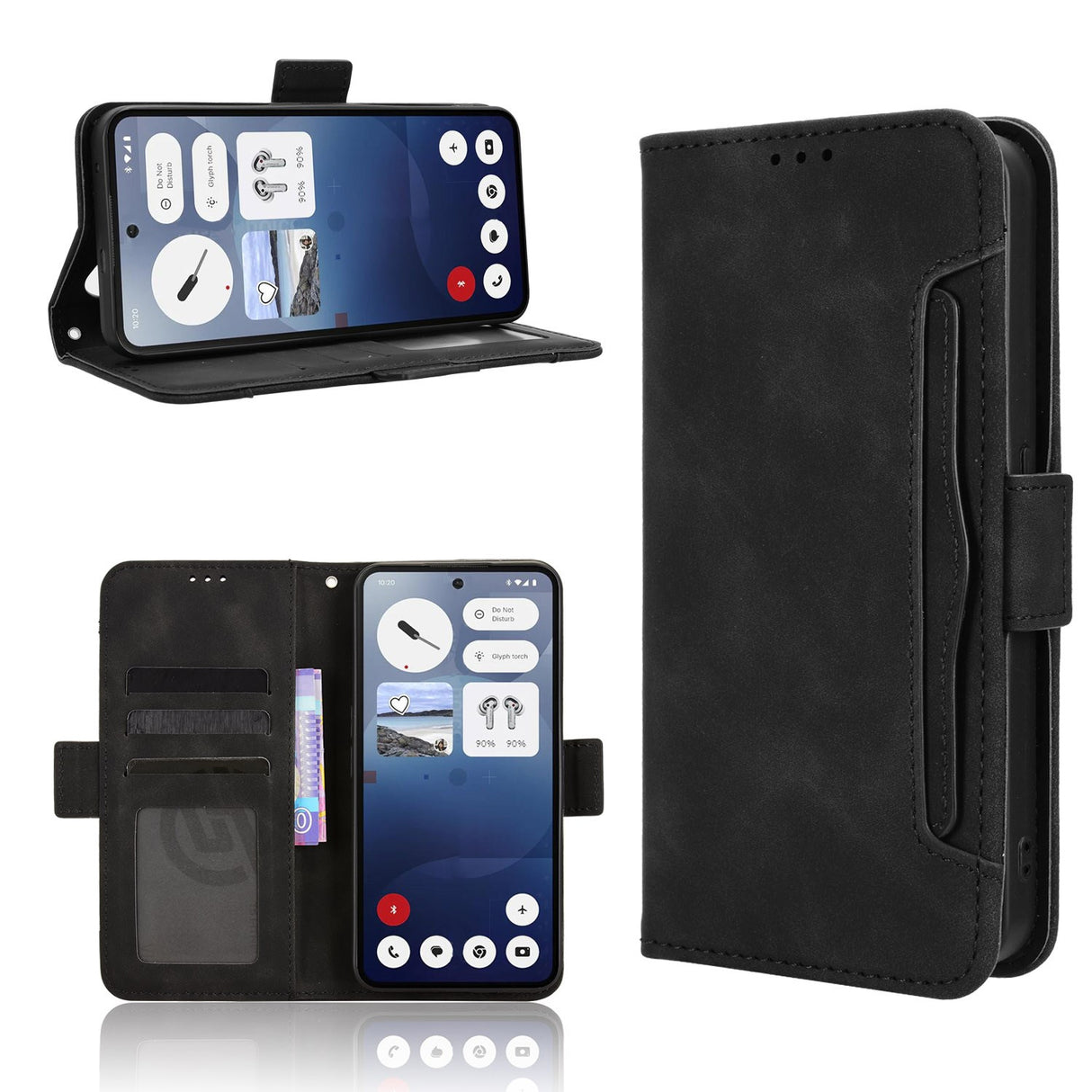Nothing Phone (3) EIDERWOOD Leather Flip Case w. Wallet - Black