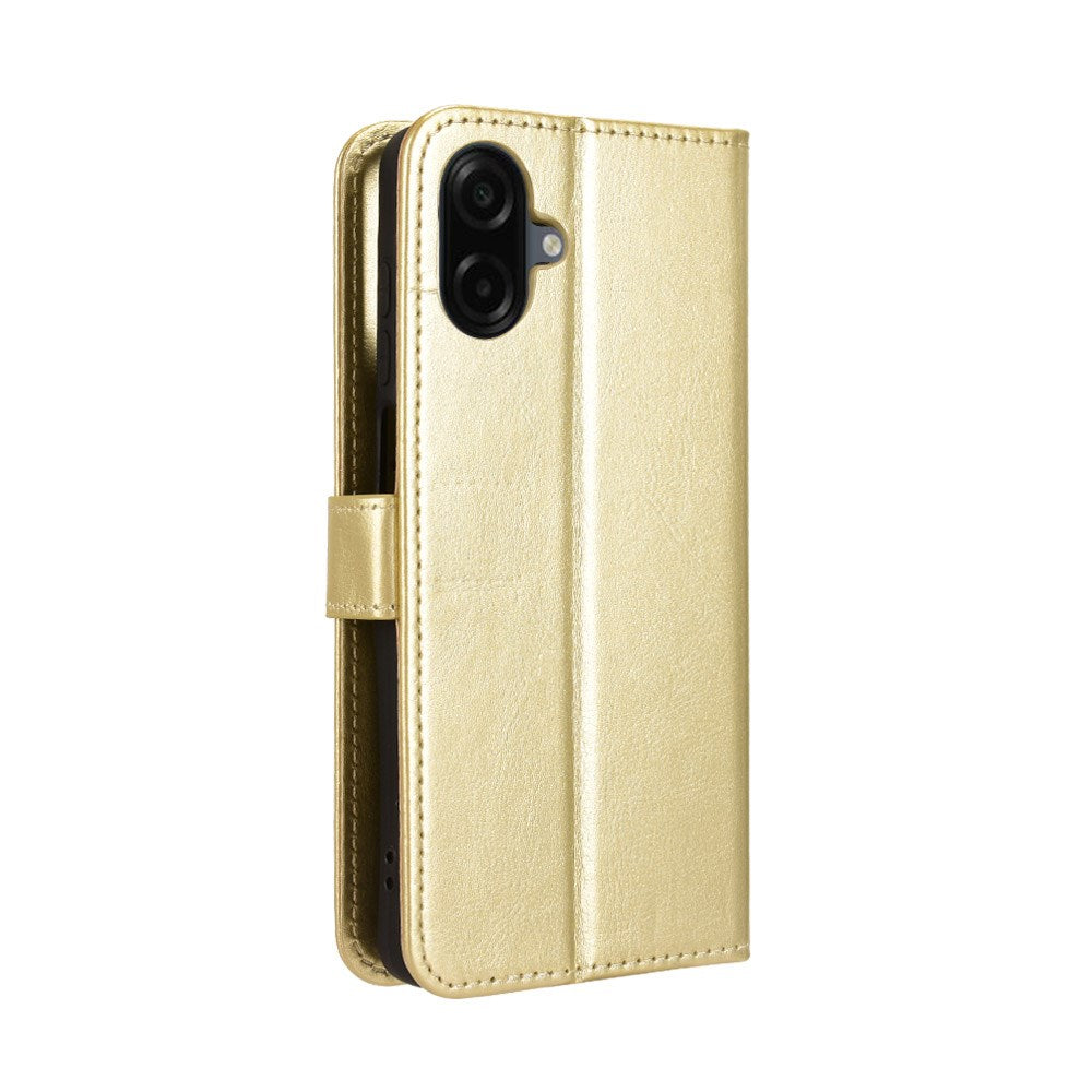 EIDERWOOD Samsung Galaxy A07 Faux Leather Flip Case with Strap - Gold