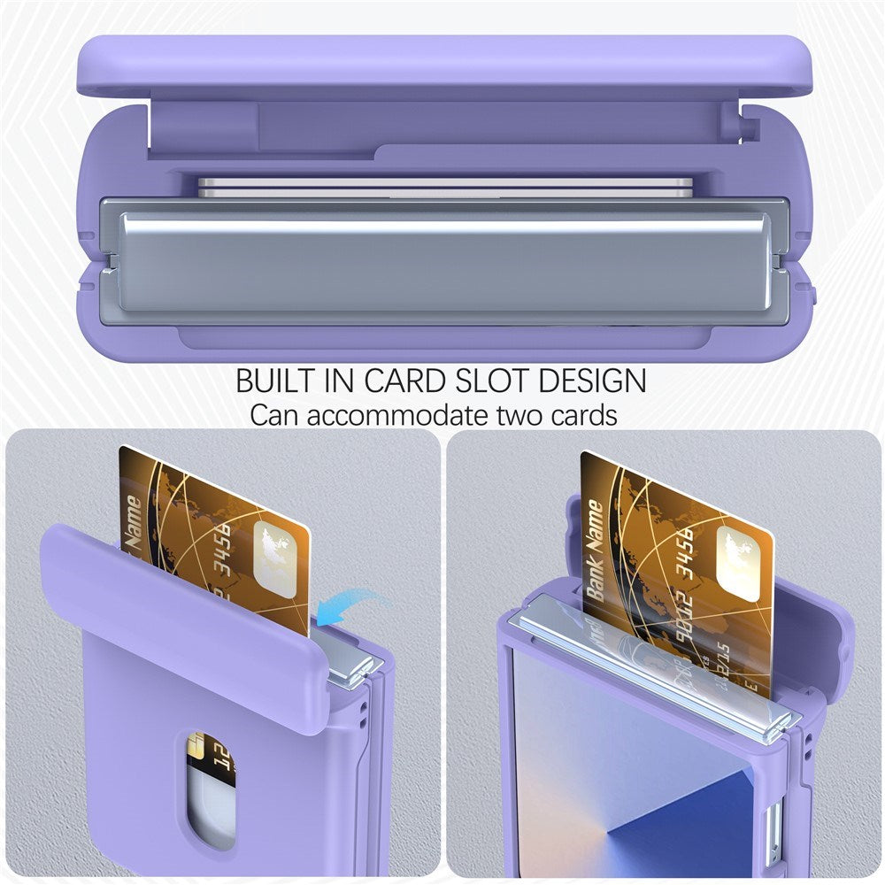 EIDERWOOD Samsung Galaxy Z Flip7 FE / Flip6 Hard Plastic Case with Card Holder - Purple