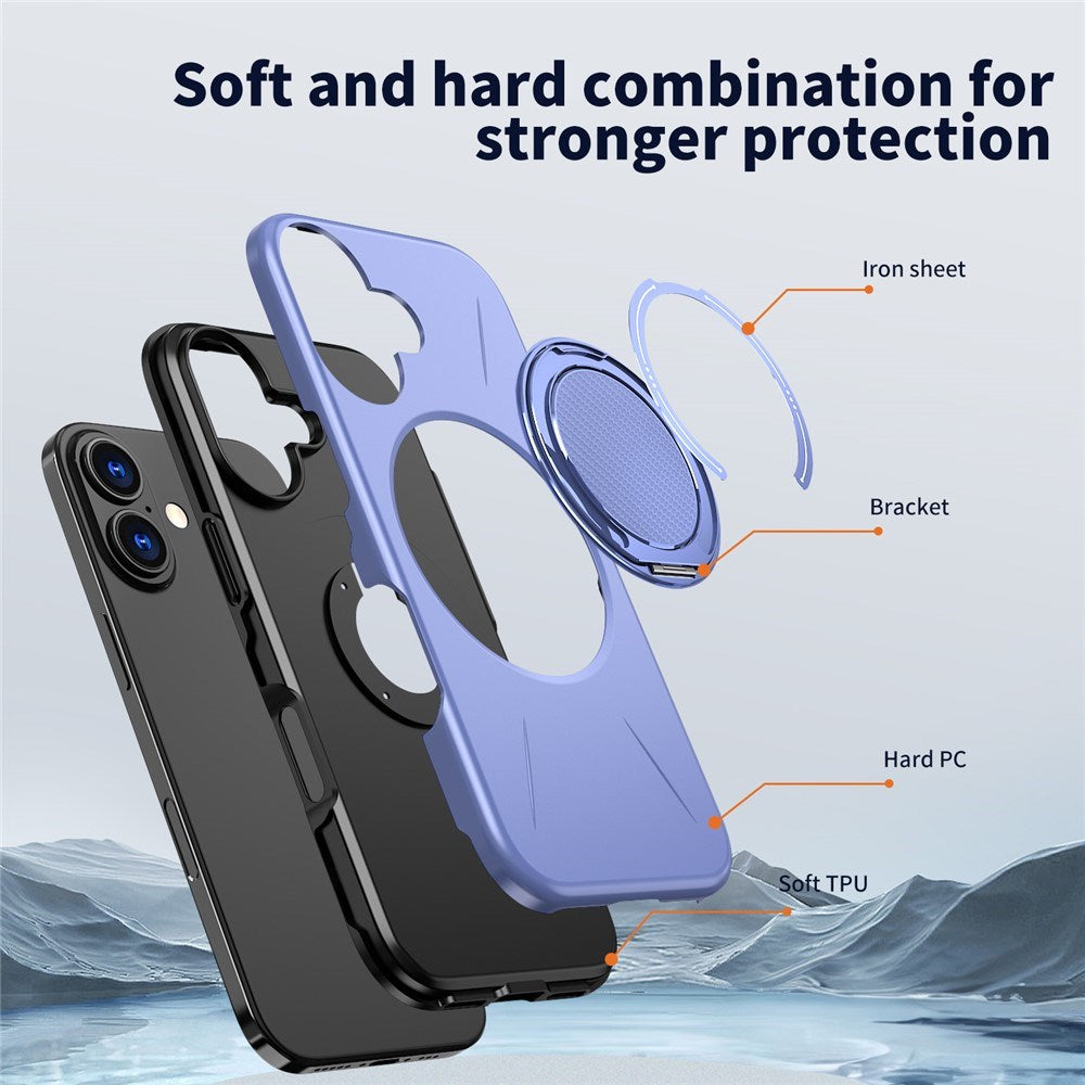 EIDERWOOD iPhone 17 Case with Rotating Kickstand - MagSafe Compatible - Purple