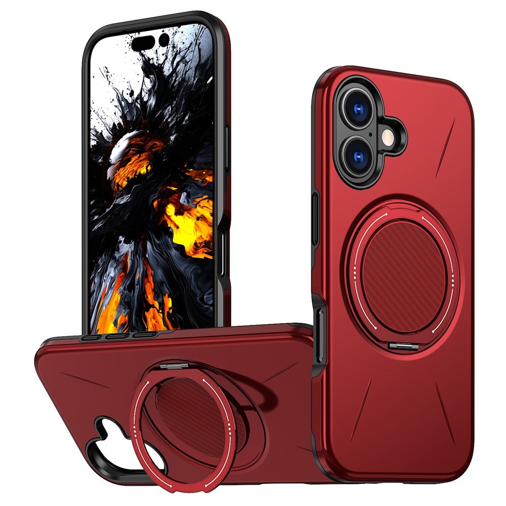 EIDERWOOD iPhone 17 Case with Rotating Kickstand - Red