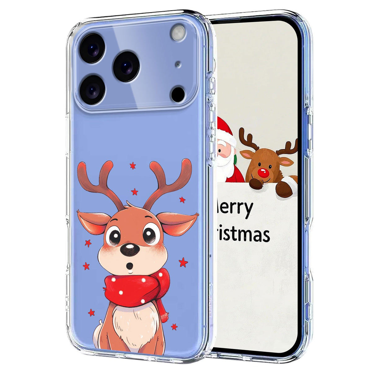 EIDERWOOD iPhone 17 Pro Max Flexible Plastic Christmas Case with Motif - Transparent / Reindeer