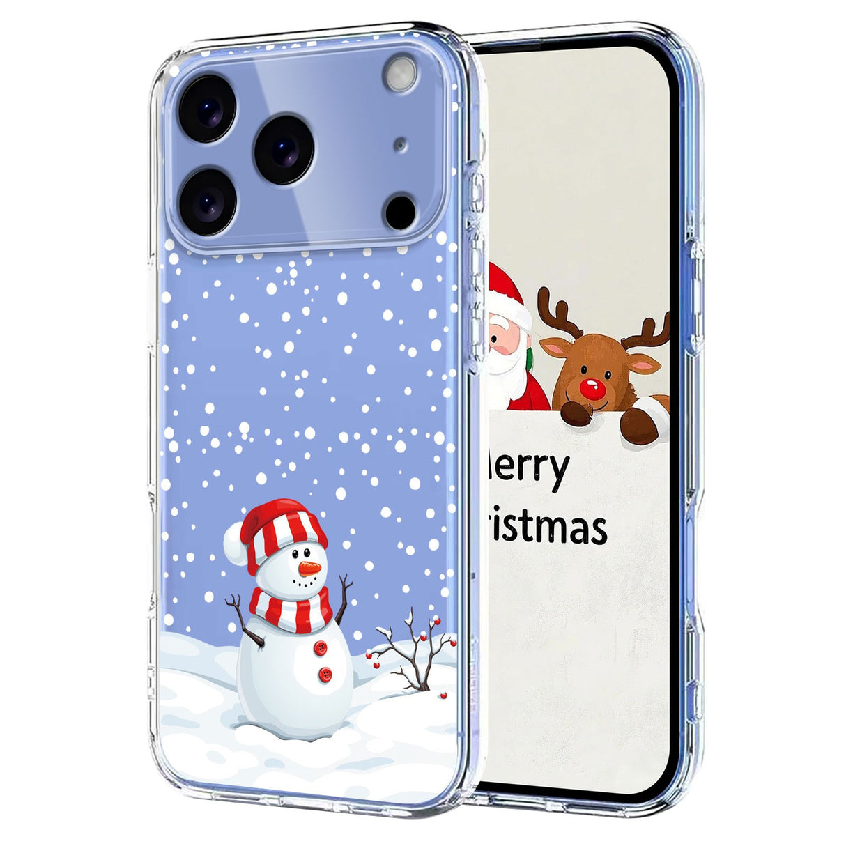 EIDERWOOD iPhone 17 Pro Flexible Plastic Christmas Case with Motif - Transparent / Snowman