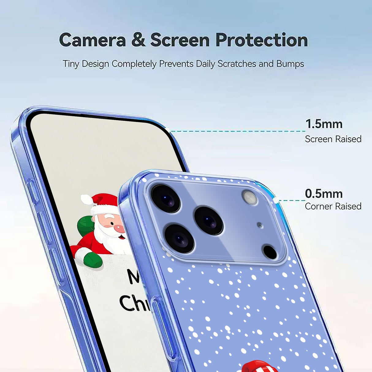 EIDERWOOD iPhone 17 Pro Flexible Plastic Christmas Case with Motif - Transparent / Snowman