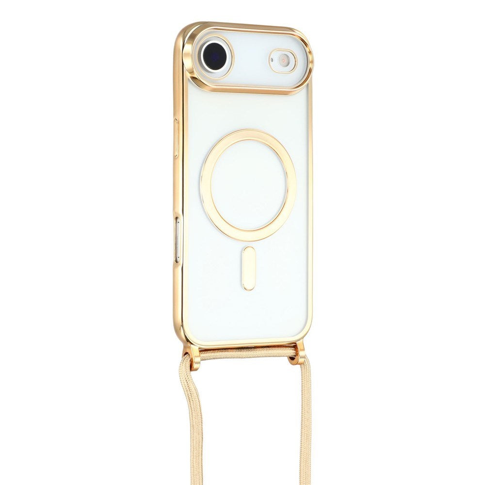 EIDERWOOD iPhone Air Flexible Plastic Case with Adjustable Strap - MagSafe Compatible - Transparent / Gold