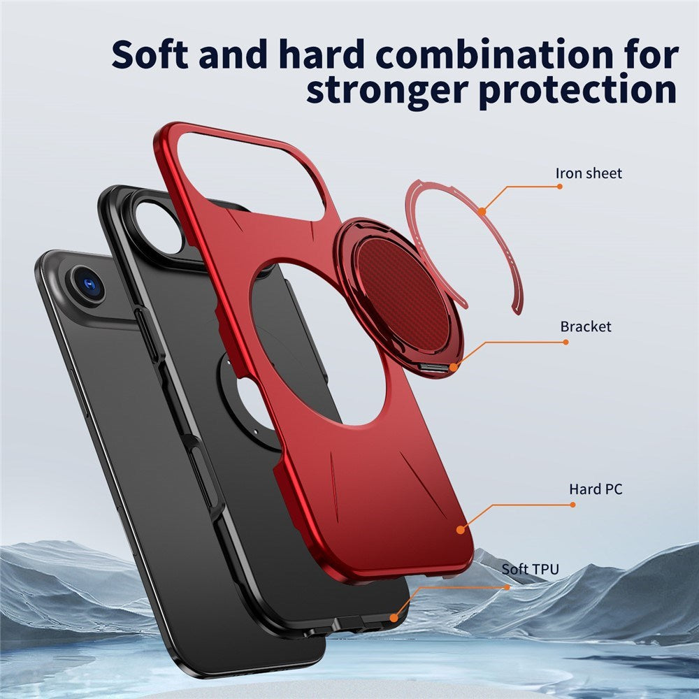 EIDERWOOD iPhone Air Case with Rotating Kickstand - MagSafe Compatible - Red