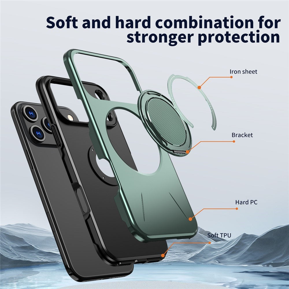 EIDERWOOD iPhone 17 Pro Case with Rotating Kickstand - MagSafe Compatible - Green