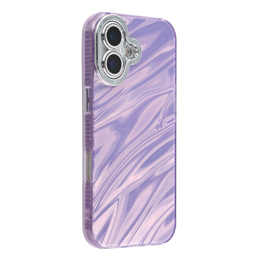 EIDERWOOD iPhone 17 Hybrid Plastic Case with Built-in Camera Lens Protection - Wavy Pattern / Purple