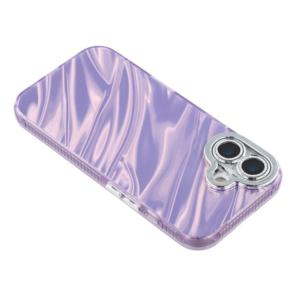 EIDERWOOD iPhone 17 Hybrid Plastic Case with Built-in Camera Lens Protection - Wavy Pattern / Purple