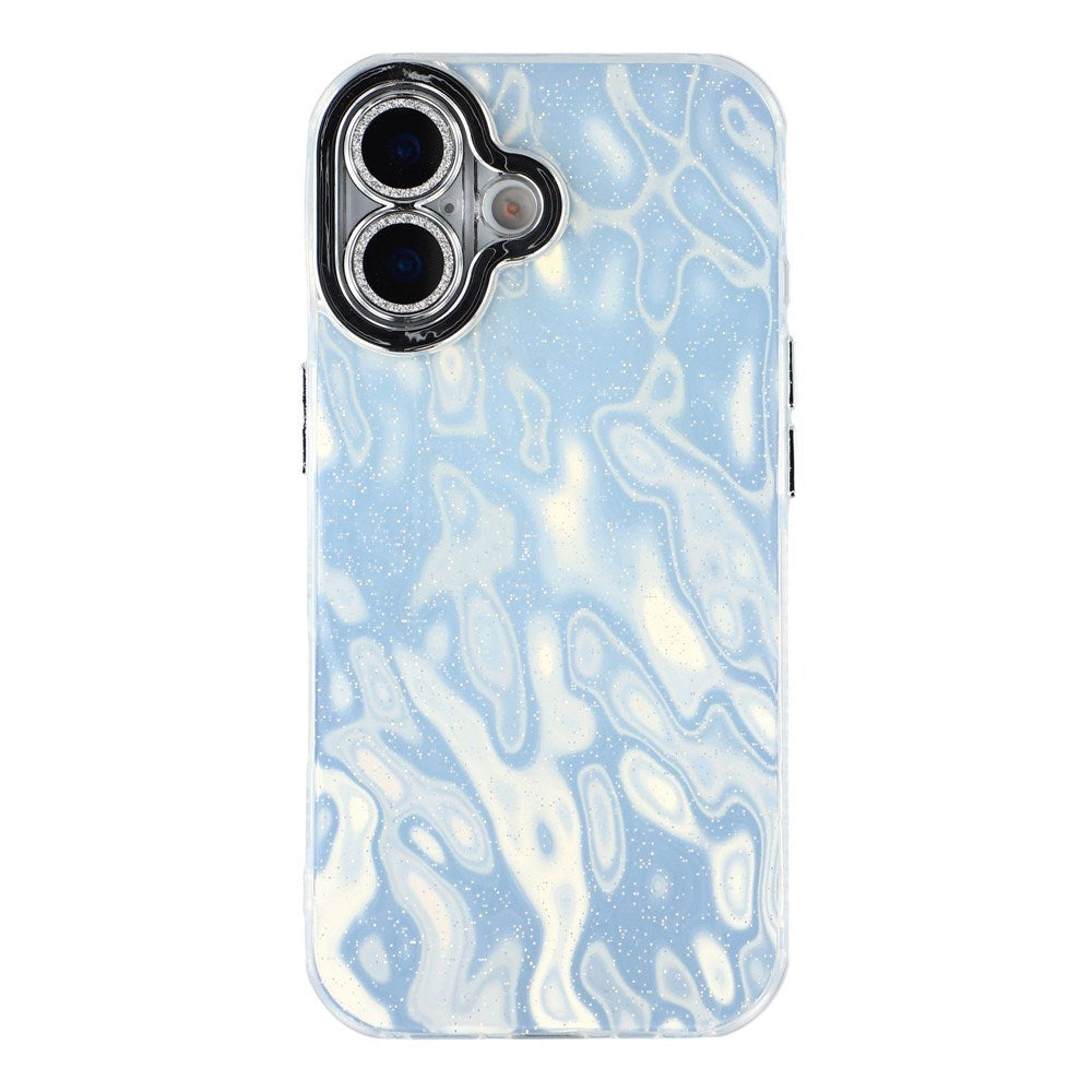 EIDERWOOD iPhone 17 Hybrid Plastic Case with Built-in Camera Lens Protection - Wrinkled Pattern / Silver