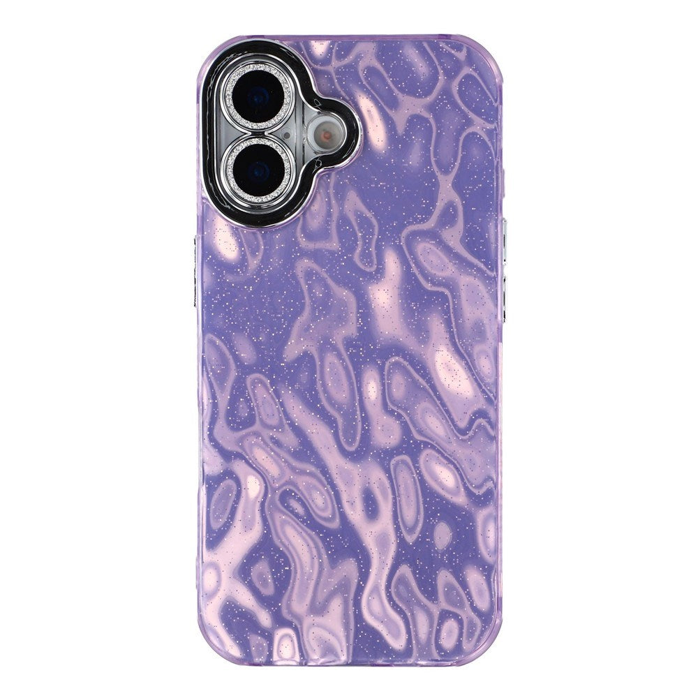 EIDERWOOD iPhone 17 Hybrid Plastic Case with Built-in Camera Lens Protection - Wrinkled Pattern / Purple