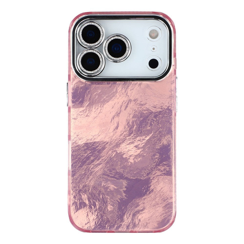 EIDERWOOD iPhone 17 Pro Hybrid Plastic Case with Built-in Camera Lens Protection - Foil Pattern / Pink