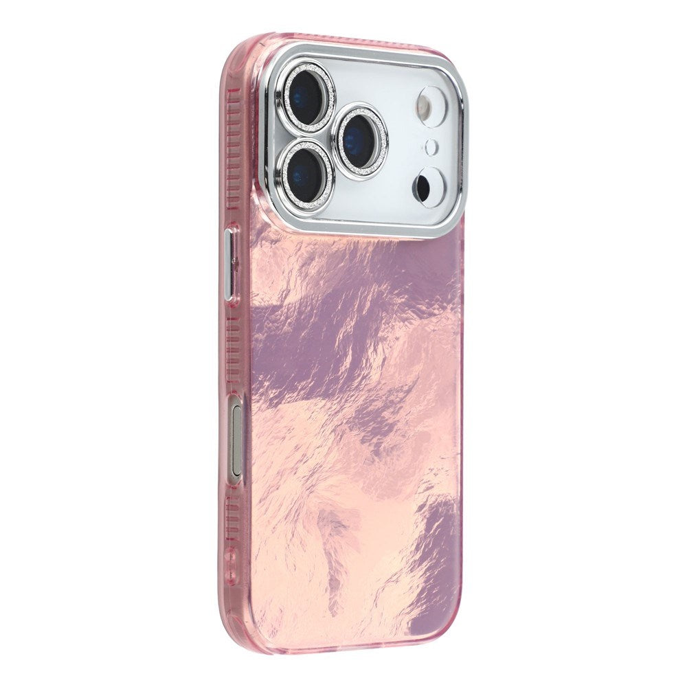 EIDERWOOD iPhone 17 Pro Hybrid Plastic Case with Built-in Camera Lens Protection - Foil Pattern / Pink