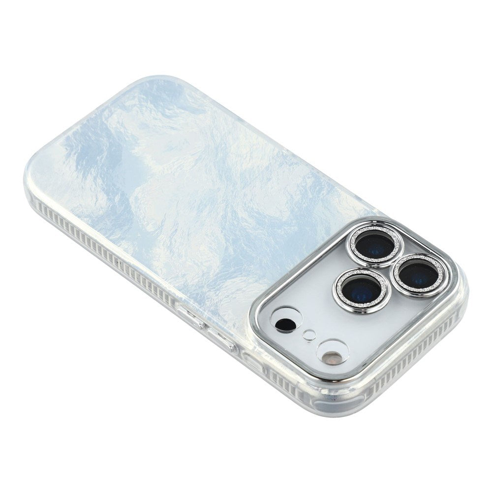 EIDERWOOD iPhone 17 Pro Hybrid Plastic Case with Built-in Camera Lens Protection - Foil Pattern / Silver