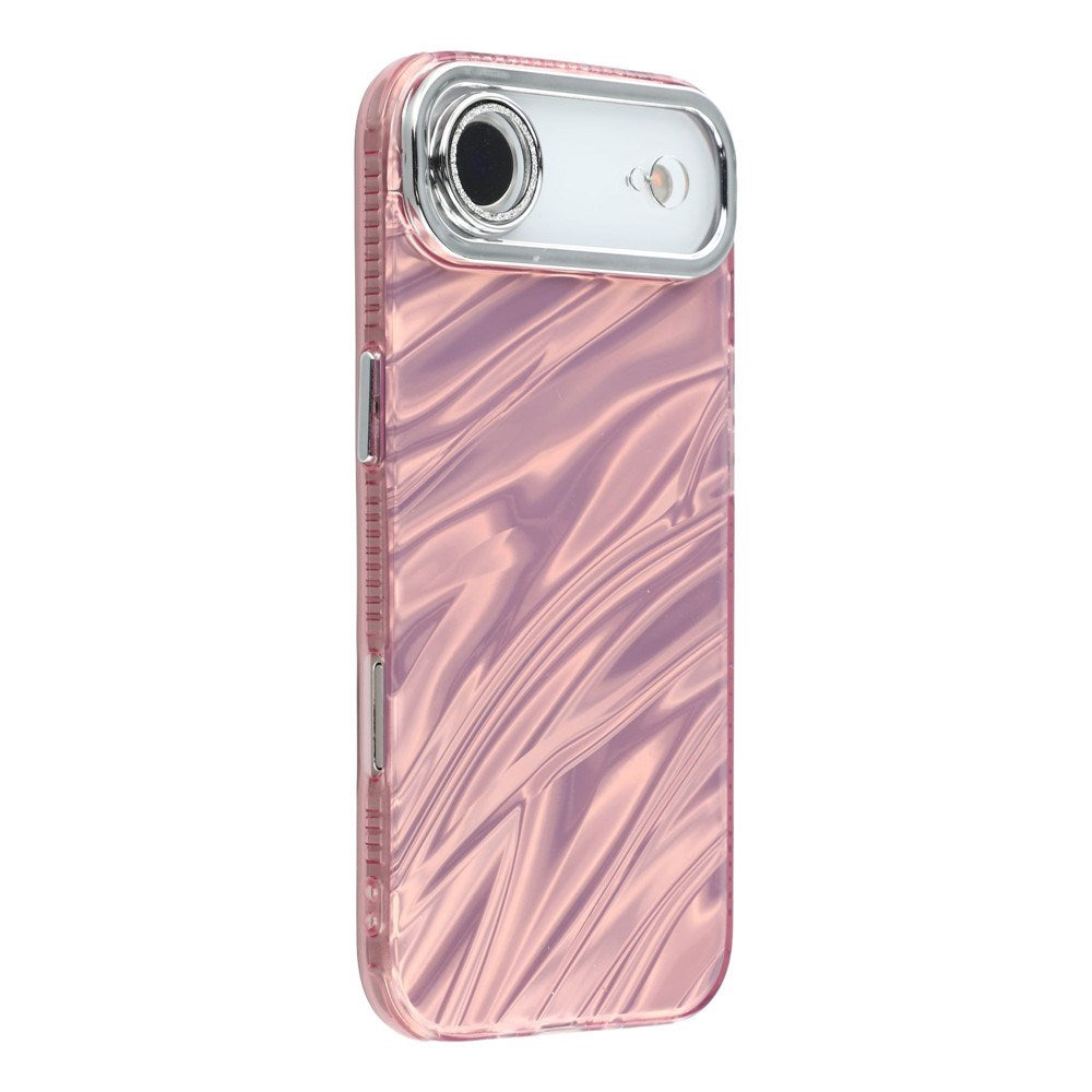 EIDERWOOD iPhone Air Hybrid Plastic Case with Built-in Camera Lens Protection - Wavy Pattern / Pink