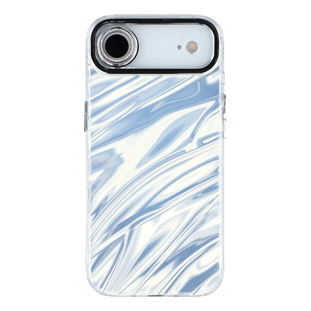 EIDERWOOD iPhone Air Hybrid Plastic Case with Built-in Camera Lens Protection - Wavy Pattern / Silver