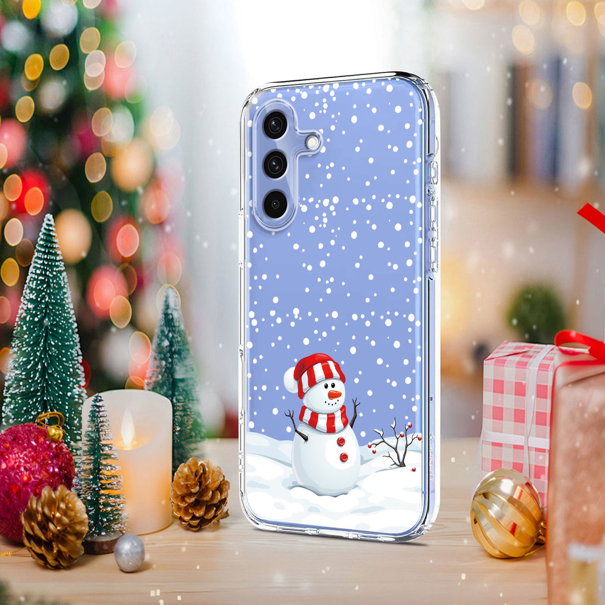 EIDERWOOD Samsung Galaxy A56 (5G) Flexible Plastic Christmas Case with Motif - Transparent / Snowman