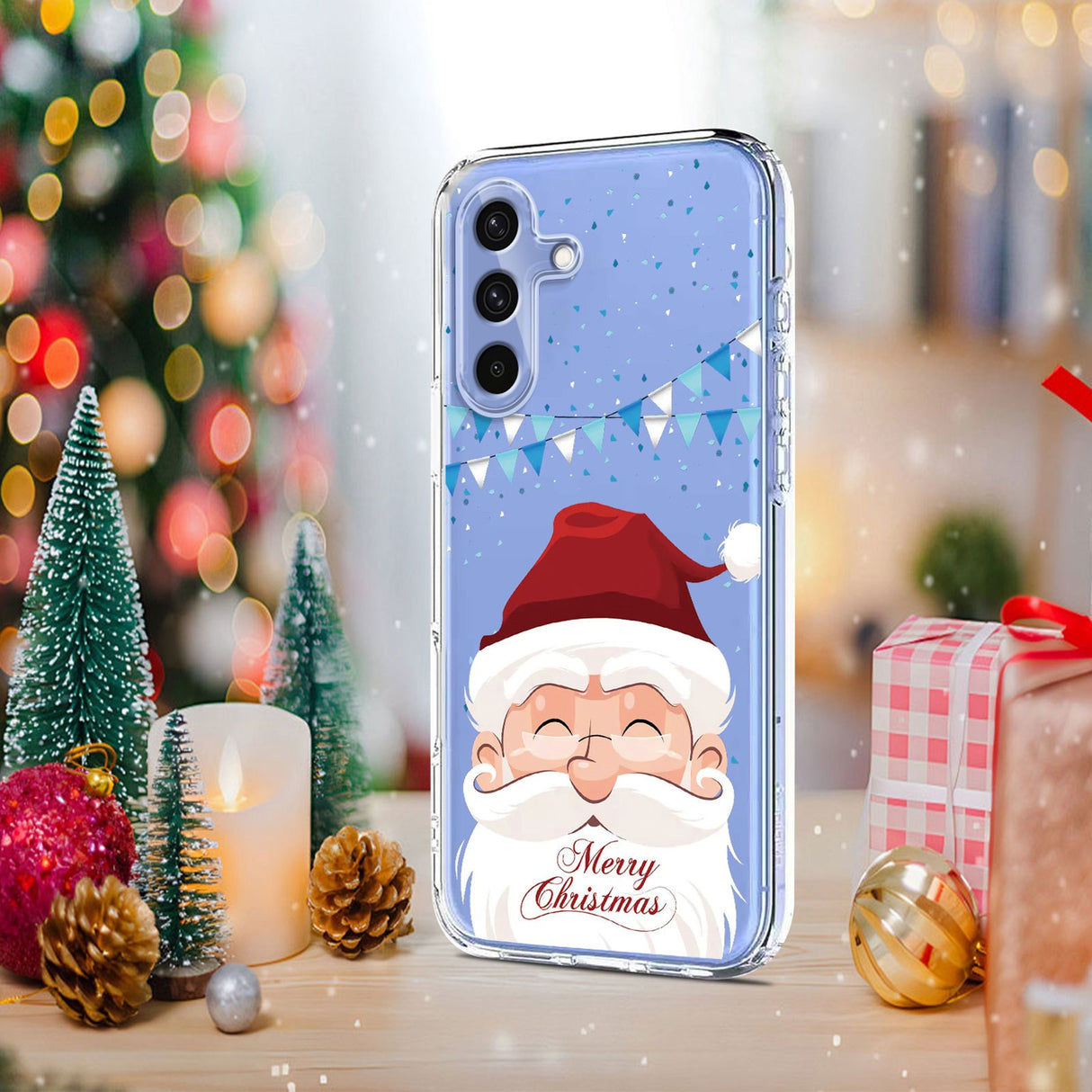 EIDERWOOD Samsung Galaxy A56 (5G) Flexible Plastic Christmas Case with Motif - Transparent / Santa Claus