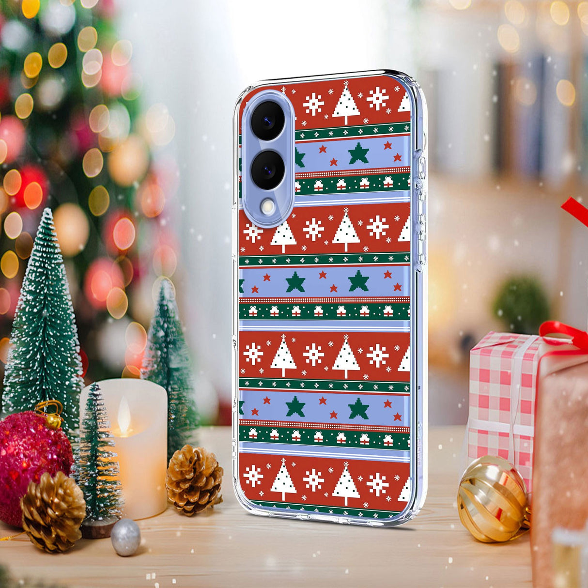 EIDERWOOD Samsung Galaxy S25 Edge Flexible Plastic Christmas Case with Motif - Transparent / Pattern