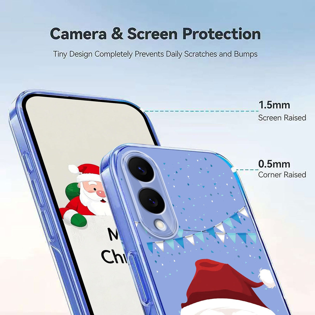 EIDERWOOD Samsung Galaxy S25 Edge Flexible Plastic Christmas Case with Motif - Transparent / Santa Claus