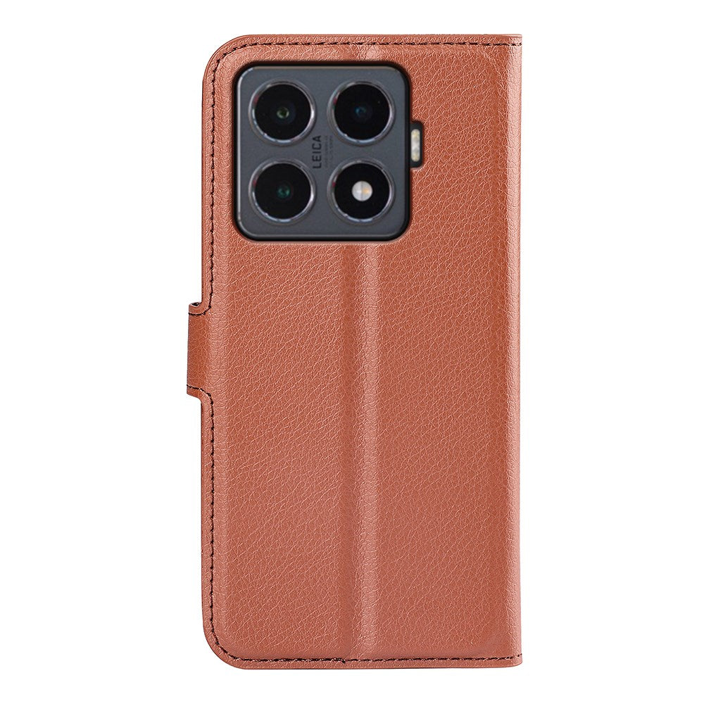 Xiaomi 15T Pro EIDERWOOD Faux Leather Flip Case with Cardholder & Stand Function - Brown