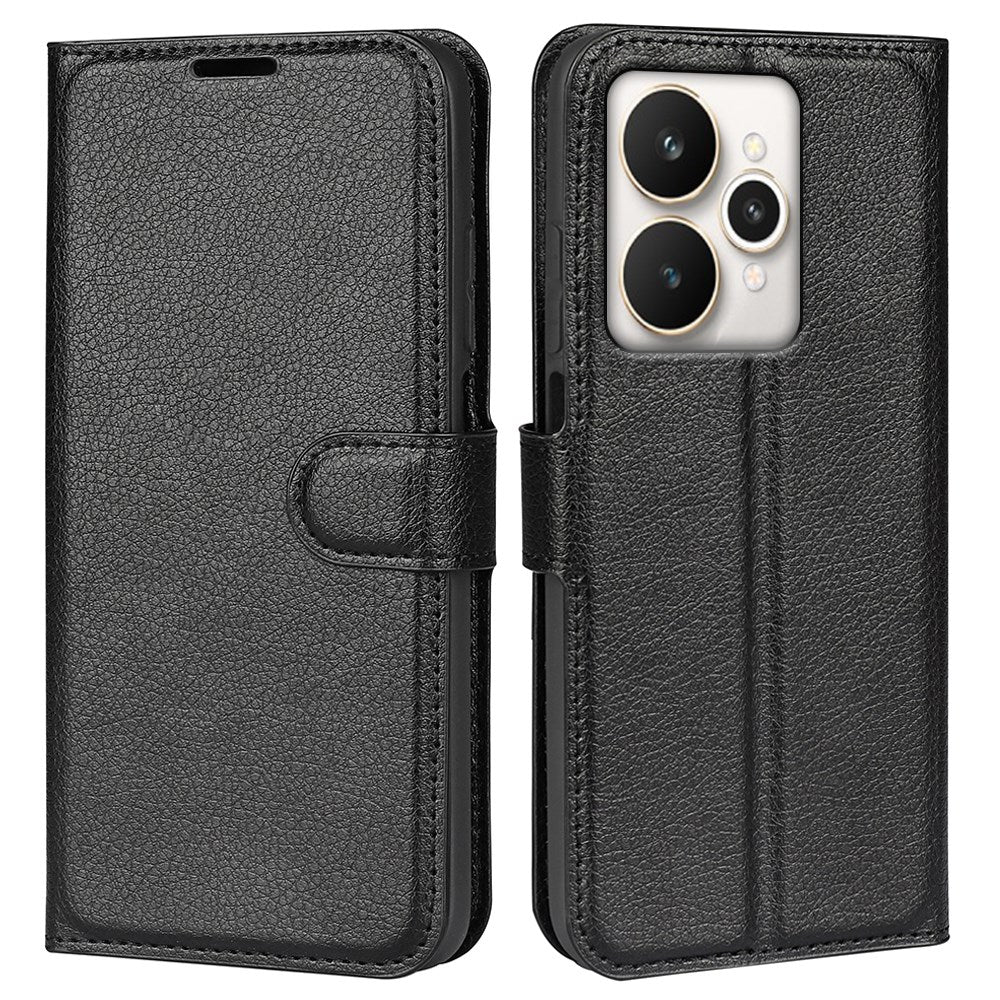 Realme 15 EIDERWOOD Faux Leather Flip Case with Cardholder & Stand Function - Black