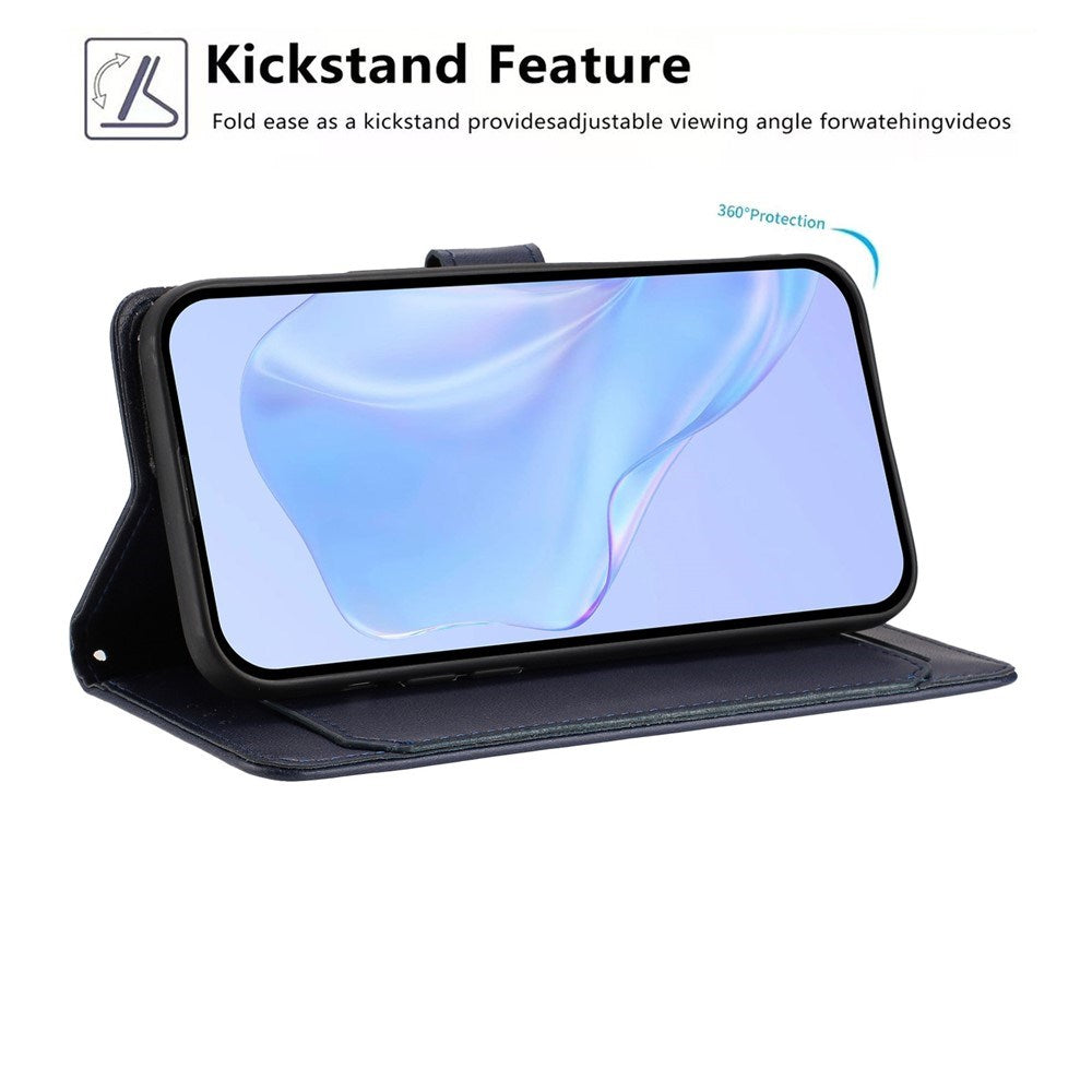 Motorola Moto G86 Power EIDERWOOD Faux Leather Case with Strap & Card Holder - Blue