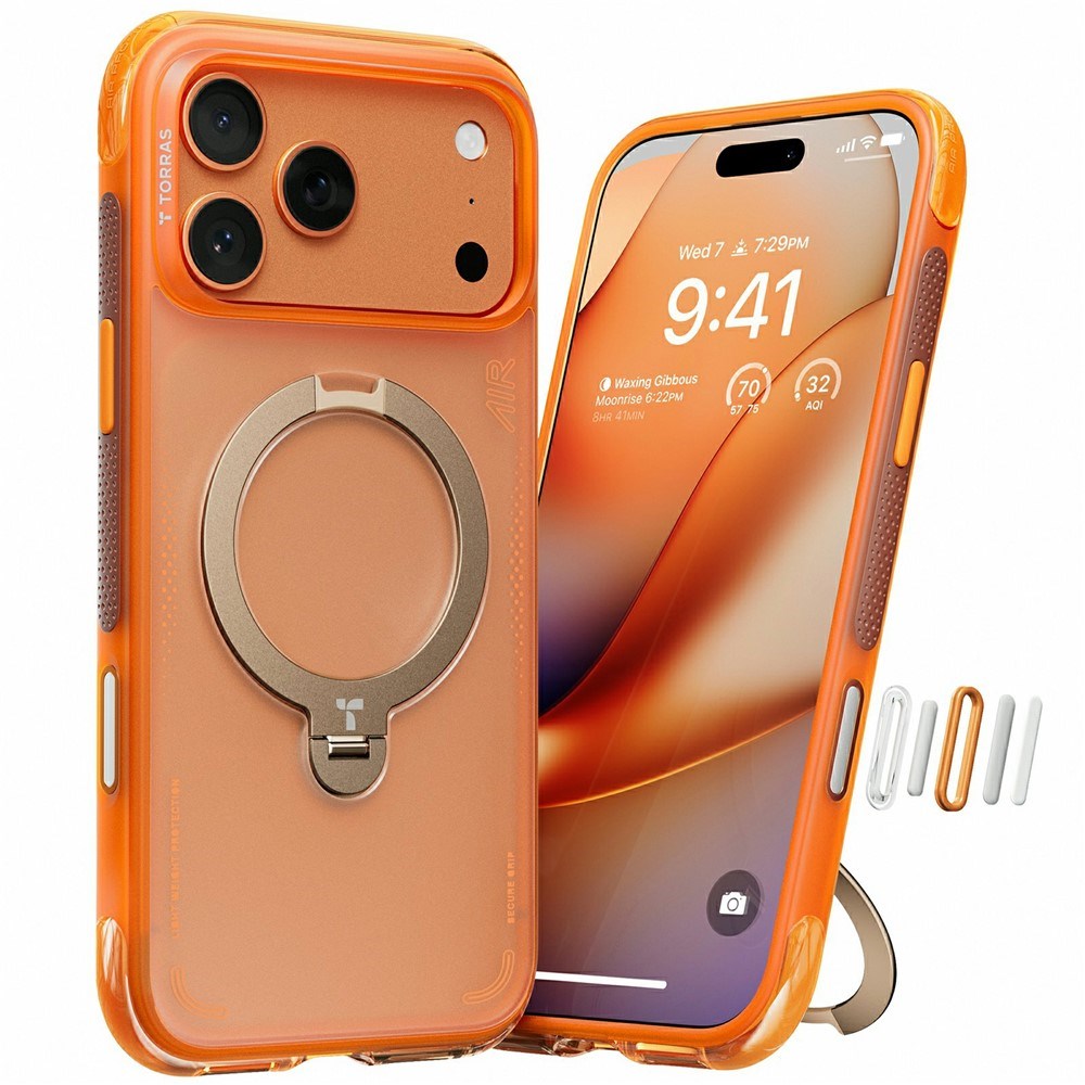 iPhone 17 Pro Max TORRAS Ostand Q3 Air Case with Kickstand - MagSafe Compatible - Orange