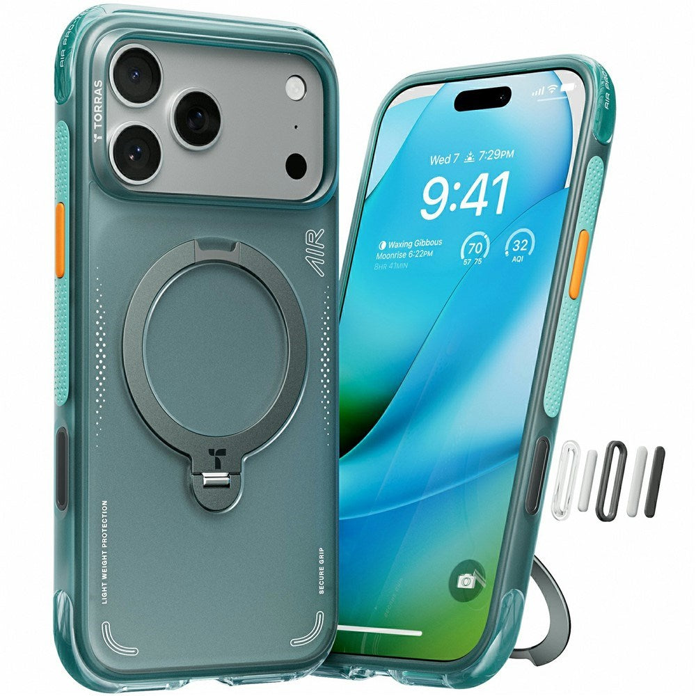 iPhone 17 Pro TORRAS Ostand Q3 Air Case with Kickstand - MagSafe Compatible - Green