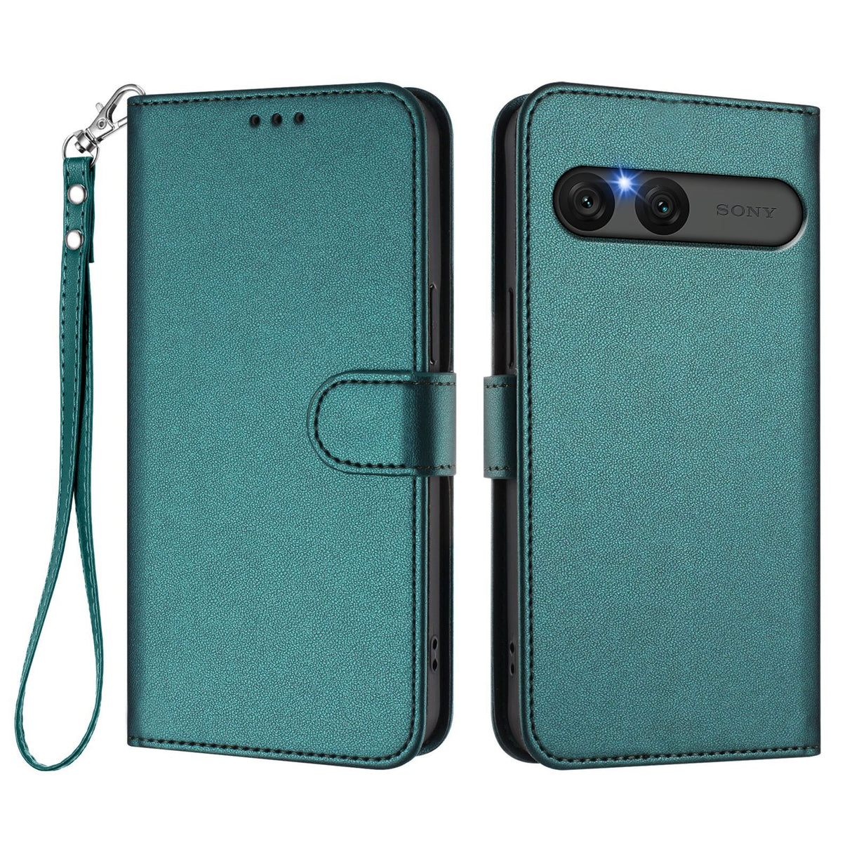 EIDERWOOD Sony Xperia 10 VII Faux Leather Flip Case with Card Holder & Strap - Green