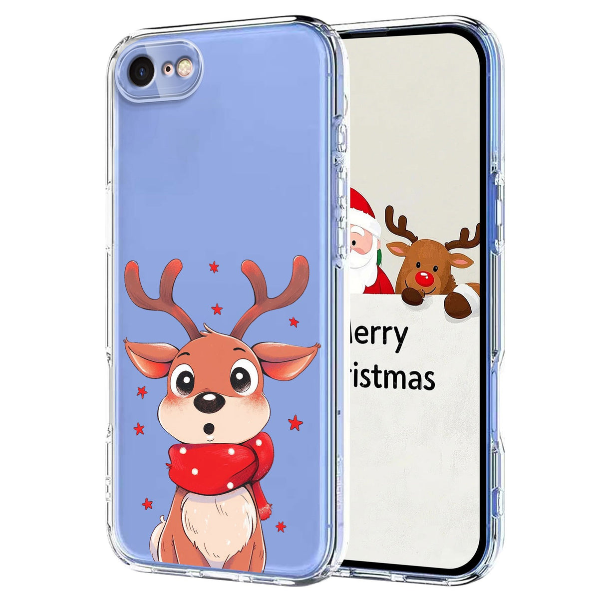 EIDERWOOD iPhone SE (2022 / 2020) / 8 / 7 Flexible Plastic Christmas Case with Motif - Transparent / Reindeer