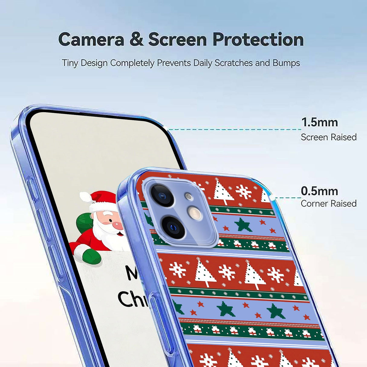 EIDERWOOD iPhone 12 / 12 Pro Flexible Plastic Christmas Case with Motif - Transparent / Pattern