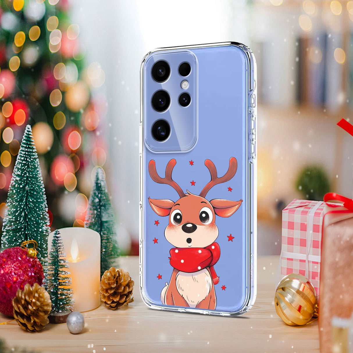 EIDERWOOD Samsung Galaxy S24 Ultra Flexible Plastic Christmas Case with Motif - Transparent / Reindeer