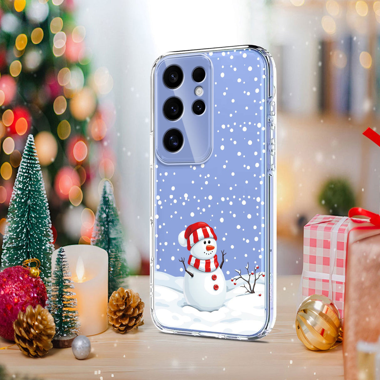 EIDERWOOD Samsung Galaxy S24 Ultra Flexible Plastic Christmas Case with Motif - Transparent / Snowman