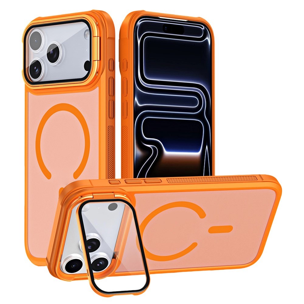 iPhone 18 Pro / 17 Pro EIDERWOOD Hybrid Plastic Case with Camera Case & Stand Function - MagSafe Compatible - Orange