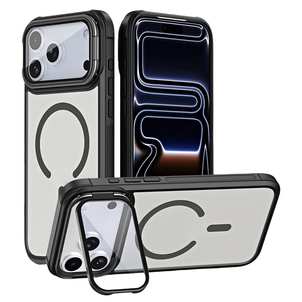 iPhone 18 Pro / 17 Pro EIDERWOOD Hybrid Plastic Case with Camera Case & Stand Function - MagSafe Compatible - Black