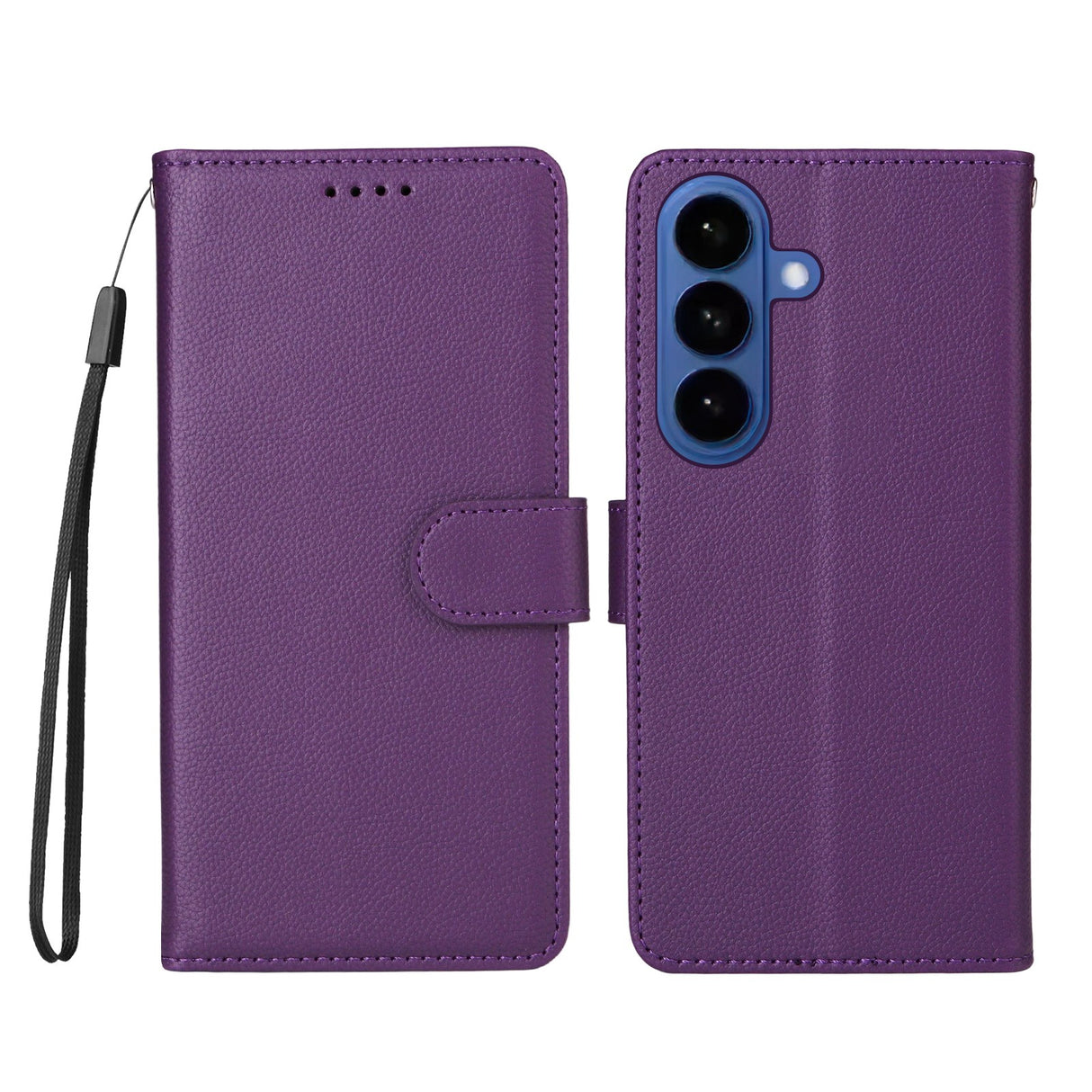 Samsung Galaxy S26 / S26 Pro EIDERWOOD Faux Leather Flip Case with Strap - Purple